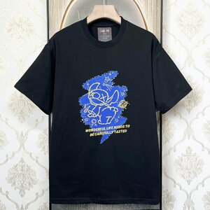 定番EU製＆定価2万◆UABONI*Paris*半袖 Tシャツ*ユアボニ*パリ発◆コットン100％ 速乾 快適 キャラクター カットソー スウェット M/46