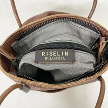 上級ヨーロッパ製※定価12万◆ブルガリア発※RISELIN ハンドバッグ 高級牛革 レザー 2way 肩掛け バケツバッグ ミニ トレンド レディース_画像10