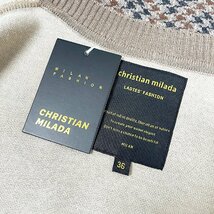 定価5万★christian milada・ミラノ発・カーディガン★上質ウール混 快適 ゆったり ソフト 千鳥格子 ニット キレイめ 着痩せ レディース S_画像10