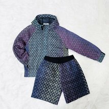 個性EU製＆定価7万◆UABONI*Paris*日焼け防止上下セット*ユアボニ◆グラデーション 透かし彫り UVカット ジャケット ショートパンツ XL/50_画像1