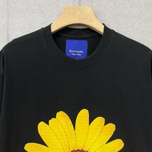 上品・半袖Tシャツ 定価2万◆Emmauela・イタリア・ミラノ発◆コットン100％ 快適 高級 通気 おしゃれ 菊 スウェット カットソー トップスM_画像3