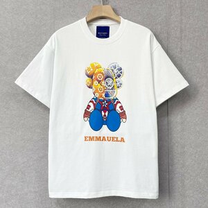 個性・半袖Tシャツ 定価2万◆Emmauela・イタリア・ミラノ発◆米国綿 快適 薄手 モノグラム おしゃれ ベアブリック/Bearbrick 2XL/52サイズ