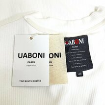 最高級EU製＆定価3万◆UABONI*ユアボニ*半袖Tシャツ*フランス*パリ発◆高品質カシミヤ ソフト 無地 サマーニット プルオーバー トップス 52_画像7