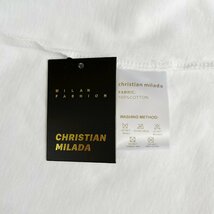 定価2万★christian milada・ミラノ発・半袖Tシャツ★コットン100％ 個性 吸湿速乾 薄手 ハート柄 オシャレ リラックス カジュアル XL/50_画像7