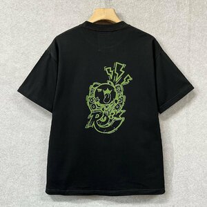 絶賛・半袖Tシャツ 定価2万◆Emmauela・イタリア・ミラノ発◆高級 快適 伸縮性 ロック ストリート ゆったり 男女兼用 定番 L/48サイズ