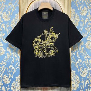 定価2万★christian milada・ミラノ発・半袖Tシャツ★コットン100％ 上品 薄手 吸汗速乾 通気 ユニコーン スウェット 男女兼用 2XL/52