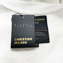 定価2万★christian milada・ミラノ発・半袖Tシャツ★綿100％ 薄手 個性 クマ・ロボット柄 カジュアル シンプル トップス XL/50サイズ_画像8