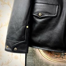 最上級EU製＆定価15万◆UABONI*Paris*レザージャケット*ユアボニ◆最上級牛革 オシャレ 本格ライダース 革ジャン オートバイ バイク 2XL/52_画像7