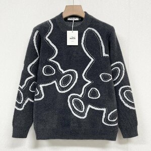 定番 ヨーロッパ製※定価5万◆ブルガリア発※RISELIN セーター ミンク/カシミヤ混 ソフト 毛足 ニット 暖かい ウサギ 可愛さ 秋冬 2XL/52