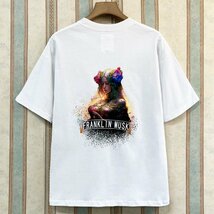 新作 定価2万 FRANKLIN MUSK・アメリカ・ニューヨーク発 半袖Tシャツ 薄手 快適 通気 イラスト カットソー レジャー ユニセックス 夏 4_画像1