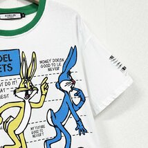 個性ヨーロッパ製※定価2万◆ブルガリア発※RISELIN 半袖Tシャツ 薄手 ゆったり ダメージ加工 ウサギ カットソー アシンメトリー 街着 M/46_画像5