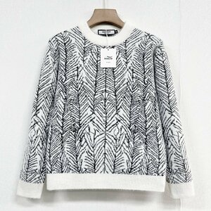 定番ヨーロッパ製※定価5万◆ブルガリア発※RISELIN セーター 上質ミンク/カシミヤ混 ふわふわ 防寒 ソフト 暖かい 丸首 総柄 上品 XL/50