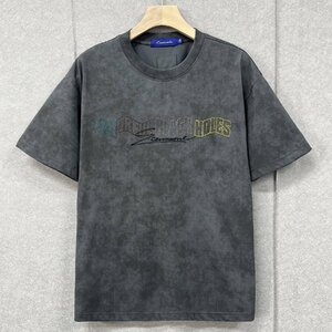 定番・半袖Tシャツ 定価2万◆Emmauela・イタリア・ミラノ発◆上品 通気 個性 オシャレ ウオッシュ加工 キラキラ トップス ストリート日常50