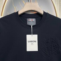 個性EU製＆定価2万◆UABONI*Paris*半袖Tシャツ*ユアボニ*パリ発◆コットン100％ 薄手 伸縮性 ストリート カットソー シンプル メンズ 夏 M_画像3