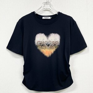 人気ヨーロッパ製※定価2万◆ブルガリア発※RISELIN 半袖Tシャツ 通気 個性 ハート柄 ギャザー ショート丈 キレイめ レディース M/46