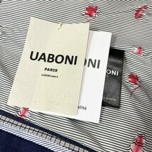 ★★高級EU製＆定価6万◆UABONI*Paris*テーラードジャケット*ユアボニ*パリ発◆上品 リネン混 サマージャケット 七分袖 チェック柄切替M/46_画像10