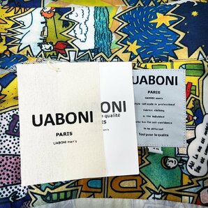 個性EU製＆定価3万◆UABONI*Paris*アロハシャツ*フランス*パリ発◆高級 薄手 快適 半袖 オープンカラー 総柄 お洒落 スウェット XL/50の画像10