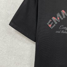 個性・半袖Tシャツ 定価2万◆Emmauela・イタリア・ミラノ発◆コットン100％ 速乾 吸汗 薄手 バラ ロゴ カットソー 定番 男女兼用 L/48_画像6