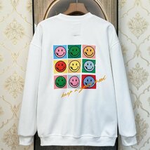 定番EU製＆定価4万◆UABONI*Paris*トレーナー*ユアボニ*パリ発◆コットン ソフト ゆったり 吸湿 笑顔 個性 お洒落 春 スウェット L/48_画像1