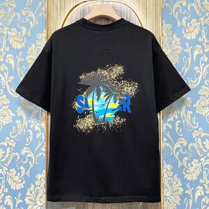 定価2万★christian milada・ミラノ発・半袖Tシャツ★コットン100％ 高級 薄手 快適 おしゃれ 丈夫 カジュアル リゾート 旅行 春夏 L/48