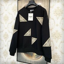 ★★個性EU製＆定価5万◆UABONI*Paris*トレーナー*ユアボニ*パリ発◆米国産コットン100％ 暖か カシューナッツ柄 プルオーバー レジャー L_画像6