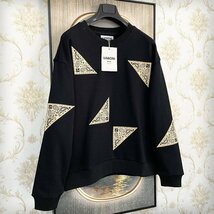 ★★個性EU製＆定価5万◆UABONI*Paris*トレーナー*ユアボニ*パリ発◆米国産コットン100％ 暖か カシューナッツ柄 プルオーバー レジャー L_画像5