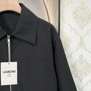 上級EU製＆定価6万◆UABONI*Paris*ブルゾン*ユアボニ*パリ発◆上質 耐久 防風 薄手 無地 立体感 ジャケット 個性 アウター ストリート XLの画像7