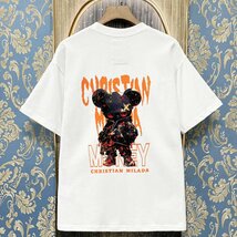 定価2万★christian milada・ミラノ発・半袖Tシャツ★人気 通気 快適 ゆったり おしゃれ 個性 スウェット ストリート ユニセックス 夏服 L_画像1