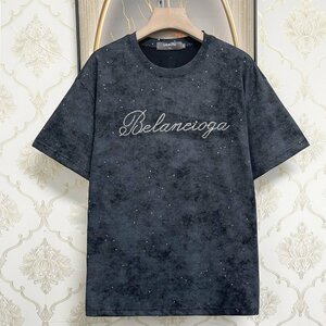 人気EU製＆定価2万◆UABONI*Paris*半袖Tシャツ*ユアボニ*パリ発◆高級 快適 薄手 キラキラ ウォッシュ加工 カットソー おしゃれ 街着 M