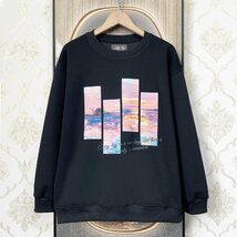 超人気EU製＆定価4万◆UABONI*Paris*トレーナー*ユアボニ*パリ発◆上質コットン 個性 ゆったり 油絵 英字 シンプル スウェット L/48サイズ_画像1