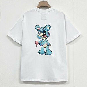 個性ヨーロッパ製※定価2万◆ブルガリア発※RISELIN 半袖Tシャツ 高級 通気 吸汗 快適 クマ トップス プルオーバー ストリート 街着 M/46