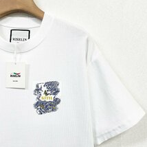 最上級ヨーロッパ製※定価2万◆ブルガリア発※RISELIN 半袖Tシャツ 上品 通気 薄手 イラスト カットソー スウェット レトロ 男女兼用 M/46_画像5