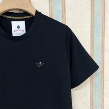 最高級 定価3万 FRANKLIN MUSK・アメリカ・ニューヨーク発 半袖Tシャツ シルク/綿混 薄手 涼しい 通気 ストレッチ性 紳士 サイズ1_画像6