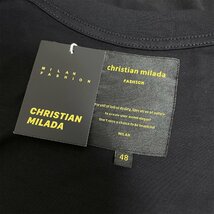 定価2万★christian milada・ミラノ発・半袖Tシャツ★コットン100％ 上品 薄手 個性 クリスマス トップス カットソー プレゼント L/48_画像8