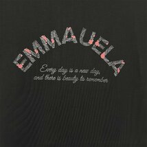 個性・半袖Tシャツ 定価2万◆Emmauela・イタリア・ミラノ発◆コットン100％ 速乾 吸汗 薄手 バラ ロゴ カットソー 定番 男女兼用 M/46_画像3