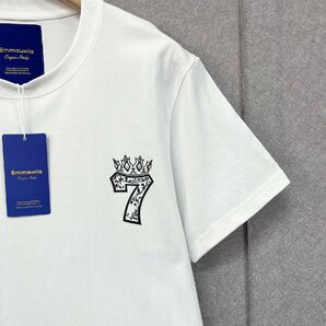 上品・半袖Tシャツ 定価2万◆Emmauela・イタリア・ミラノ発◆コットン100％ 通気 薄手 吸汗 個性 スウェット プルオーバー メンズ 夏服 46の画像7