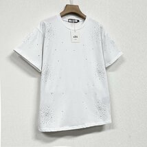 個性ヨーロッパ製※定価2万◆ブルガリア発※RISELIN 半袖Tシャツ 綿100% 薄手 通気 ラインストーン 光沢感 ゆったり スウェット 街着 2XL_画像8