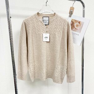  new work Europe made * regular price 5 ten thousand * BVLGARY a departure *RISELIN sweater on goods wool . protection against cold soft comfortable knitted tops beautiful lady's 2XL/52