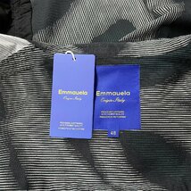 個性・長袖シャツ 定価4万◆Emmauela・イタリア・ミラノ発◆上品 薄手 ストライプ柄 切替 ギャザー ライトアウター トップス 春夏 2XL/52_画像10