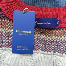 個性・セーター 定価5万◆Emmauela・イタリア・ミラノ発◆ウール混 防寒 ニット クマ 可愛い プルオーバー クリスマス L/48サイズ_画像9