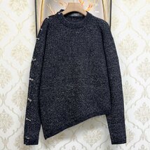 個性EU製＆定価5万◆UABONI*Paris*セーター*ユアボニ*パリ発◆高品質ウール混 ニット 快適 アシンメトリー アメカジ ストリート 街着 XL_画像1