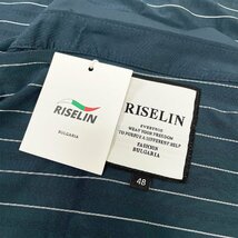 定番ヨーロッパ製※定価3万◆ブルガリア発※RISELIN ポロシャツ 高級シルク/綿混 通気 ソフト 薄手 洗練 ストライプ柄 ビジネス 通勤 XL/50_画像10