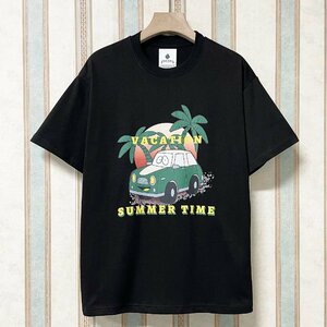 個性 定価2万 FRANKLIN MUSK・アメリカ・ニューヨーク発 半袖Tシャツ 薄手 吸汗 通気 ゆったり スウェット オシャレ 日常 夏 サイズ3