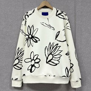  high class * sweatshirt regular price 4 ten thousand *Emmauela* Italy * milano departure * cotton soft comfortable floral print handwriting . manner sweat Schic unisex L/48