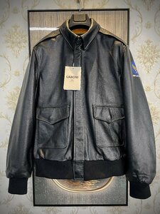  highest grade EU made & regular price 14 ten thousand *UABONI*yuaboni* leather jacket * France * Paris departure * high quality cow leather high class embroidery USA Air Force .. person Rider's MA-1 L/48