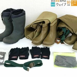 カミック ブーツ 110583CH-BLK・アングラーズハウス ラバーウェーダー・LL Bean ヘッドネット 他 計8点 ウエアセットの画像1