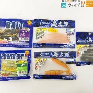 一誠 海太郎 キャラメルシャッド 4インチ・クレイジーオーシャン 海毛虫 2.5”・エコギア メバル職人 他 計50点 ソルトワームの画像4