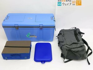 ベルモント プラッキー クーラーボックス 50L、アブガルシア システムバックパック、KABUTO へらクッション 他 計4点セット