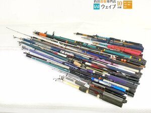 シマノ ホリデー ライトキャスト、サーフスピン 15-40、ロイヤルパック 210 他 振出竿 小物竿 など ジャンク竿 大量セット