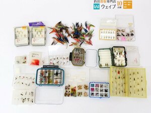 自作フライ 毛鉤 毛ばり 完成品フライ 他 計280点以上 大量セット ケース付き フライフィッシング